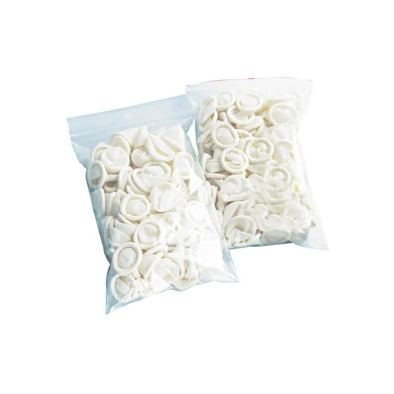 Doigtiers roulés en latex, sachet de 100