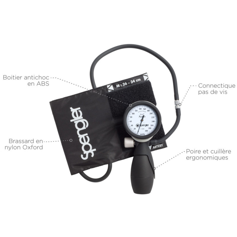 Tensiomètre Lian Nano Spengler manopoire avec 3 brassards Tensiomètre Lian Nano Spengler manopoire avec 3 brassards