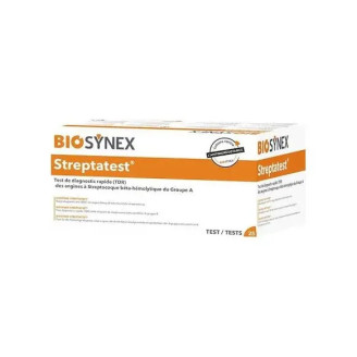 STREPTATEST Biosynex test angine 25 tests résultat 5 min