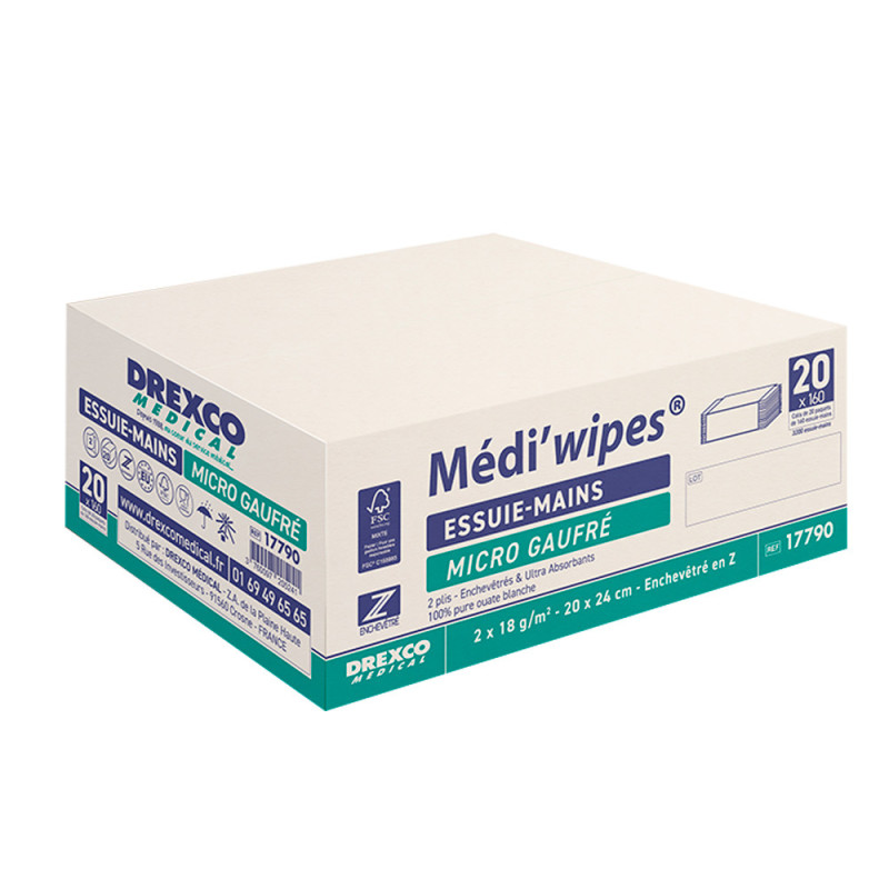 Essuie-mains en Z 150 formats pure ouate 2 plis Ecolabel Essuie-mains en Z 150 formats pure ouate 2 plis Ecolabel