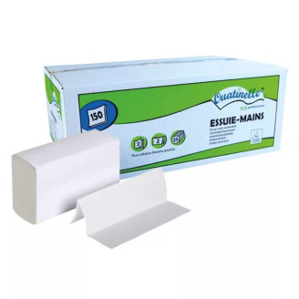 Essuie-mains en Z pure ouate 2 plis, 150