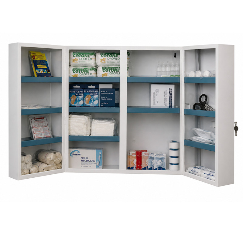 Armoire à pharmacie met. 53x53x19cm 2 portes "garnie" Armoire à pharmacie met. 53x53x19cm 2 portes "garnie"