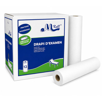 Draps d'examen M'Roll ouatés 50x35 cm - 12 rouleaux
