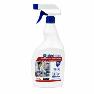 Spray désinfectant Médiclinic alcool 750 ml prêt à l'emploi