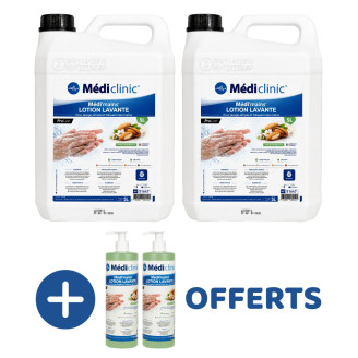 Médi'mains ProLine Mediclinic lotion mains 2 x 5 L + 2 x 500 ml