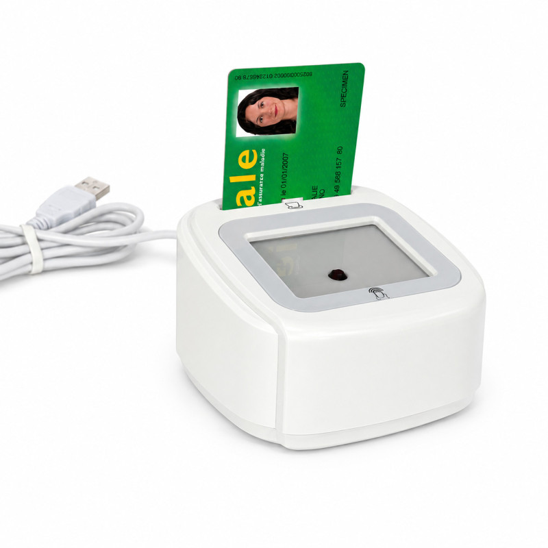 Lecteur carte Vitale Connect A800 bi-fente USB 4-en-1 Lecteur carte Vitale Connect A800 bi-fente USB 4-en-1