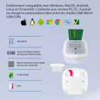 Lecteur carte Vitale Connect A800 bi-fente USB 4-en-1 Lecteur carte Vitale Connect A800 bi-fente USB 4-en-1