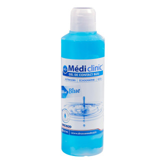 Gel ultrason Medi'Gel MEDICLINIC bleu 250 ml sans microbulles