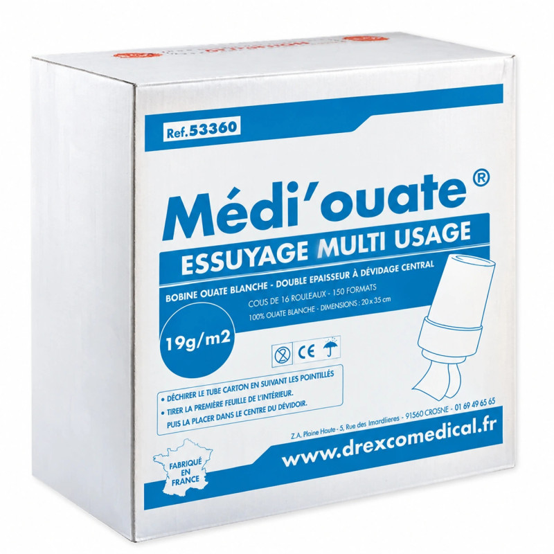 Essuie-tout Médi'Ouate dévidage central WS, x16 Essuie-tout Médi'Ouate dévidage central WS, x16