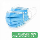 Masques chirurgicaux Type IIR bleus – Boîte de 50