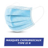Masques chirurgicaux Type IIR bleus – Boîte de 50