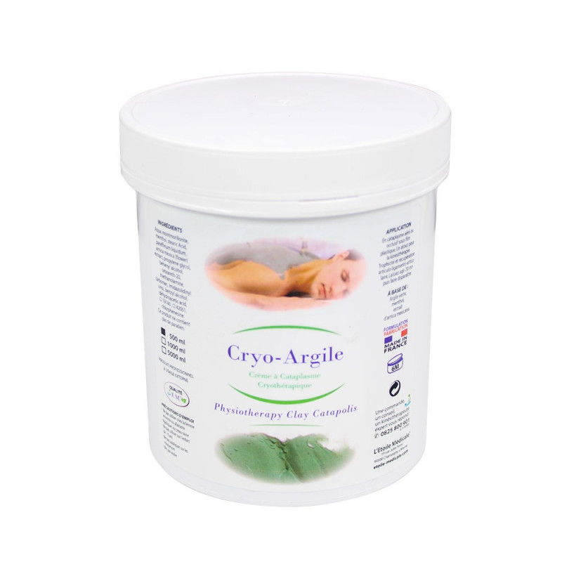 Cataplasme cryo argile verte et menthol, pot de 500 ml