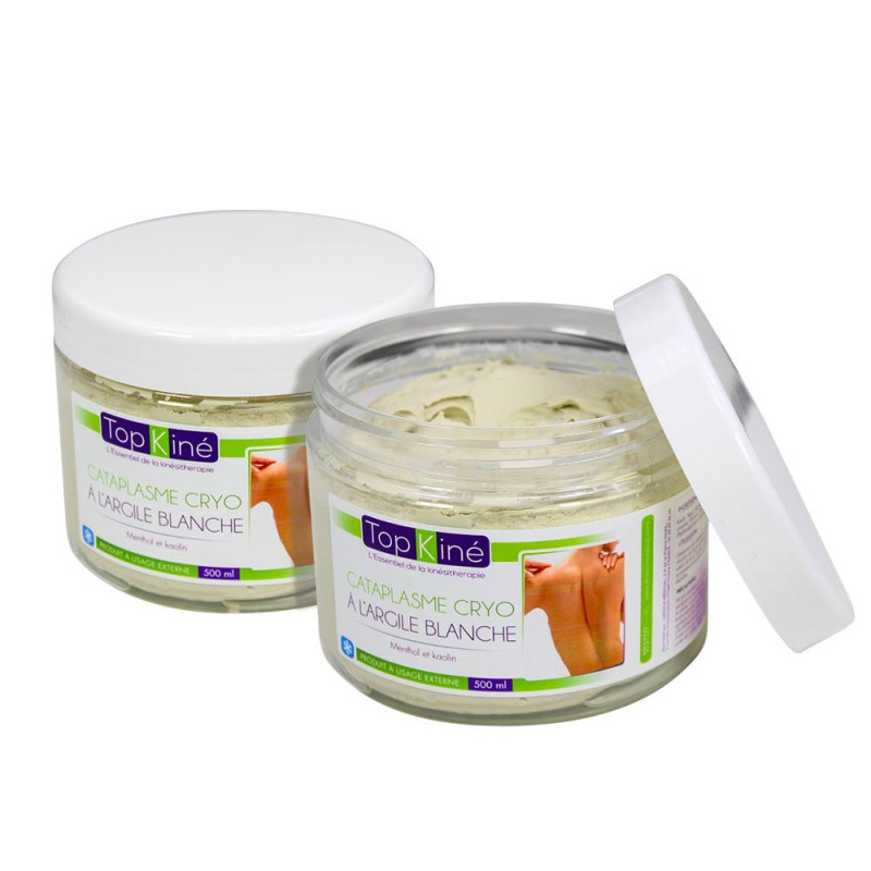 Cataplasme cryo argile blanche Top'Kine, pot de 500 ml