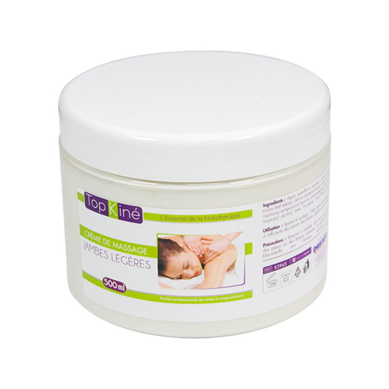 Crème jambes légères Top'Kine glisse renforcée, pot 500 ml
