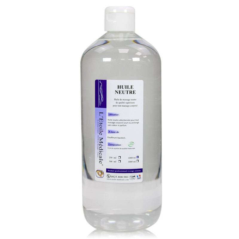 Huile de massage neutre Étoile Médicale, flacon de 1 litre Huile de massage neutre Étoile Médicale, flacon de 1 litre