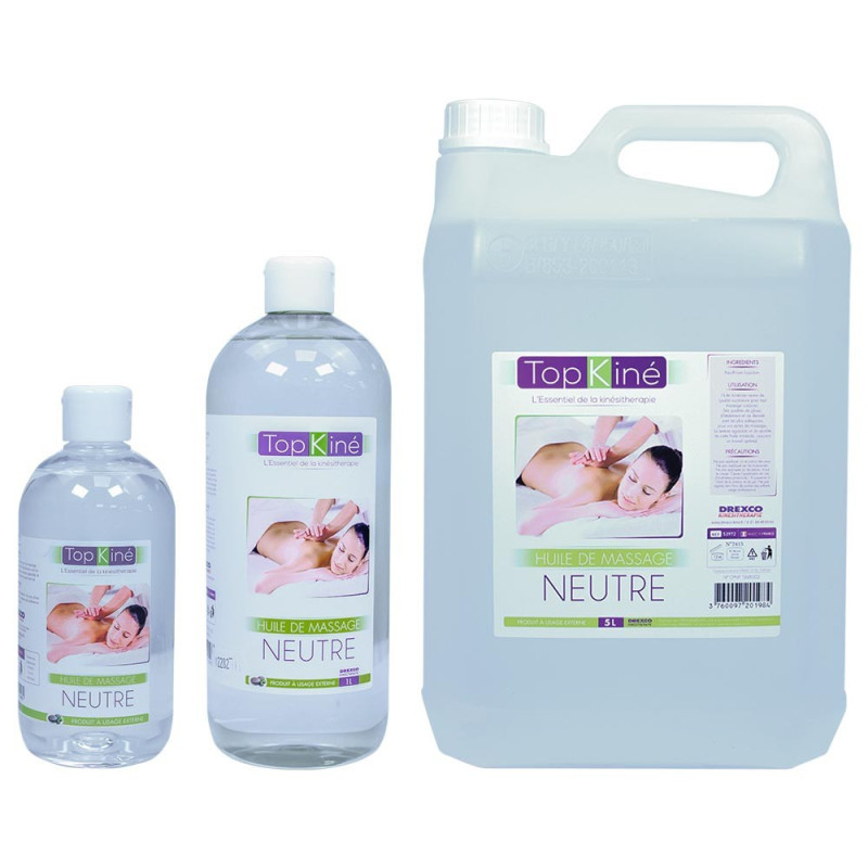 Huile de massage neutre Top'Kine, flacon pompe 500 ml Huile de massage neutre Top'Kine, flacon pompe 500 ml
