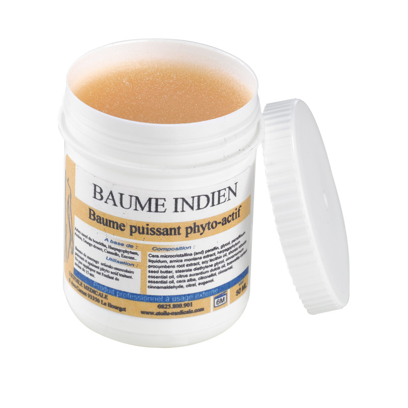 Baume Indien chauffant aux huiles essentielles, pot de 50 ml