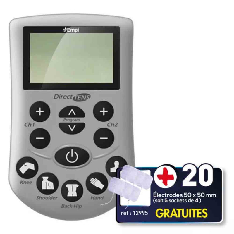 Électrostimulateur Cefar Compex Direct TENS+, 20 électrodes Électrostimulateur Cefar Compex Direct TENS+, 20 électrodes