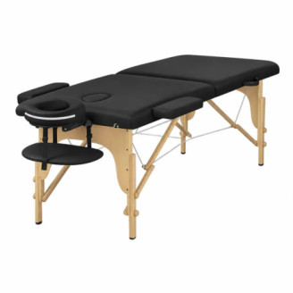 Table de massage pliante Mediclinic Alpha Wood, noire