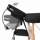 Table de massage pliante Mediclinic Alpha Wood, noire Table de massage pliante Mediclinic Alpha Wood, noire