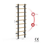 Espalier mural Care bois et métal, 9 barreaux Espalier mural Care bois et métal, 9 barreaux