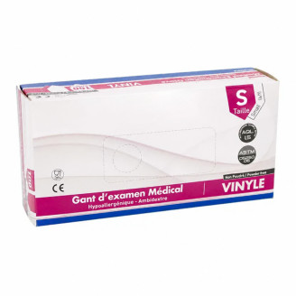 Gants vinyle non poudrés MEDICLINIC sans latex - boîte 100