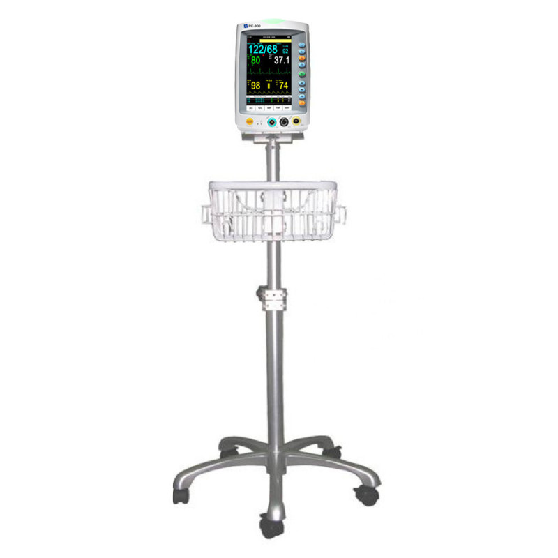 Chariot moniteur signes vitaux 4 paramètres avec panier Chariot moniteur signes vitaux 4 paramètres avec panier