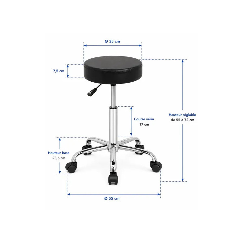 Tabouret Delta 55 MEDICLINIC réglable 5 roues
