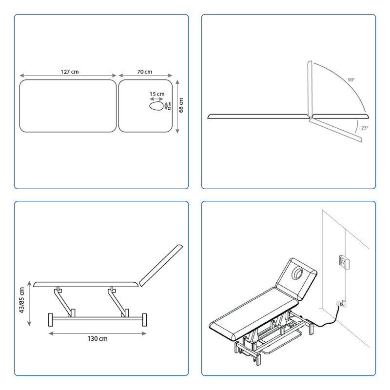 Divan d'examen Delta 55 2 plans MEDICLINIC avec tabouret