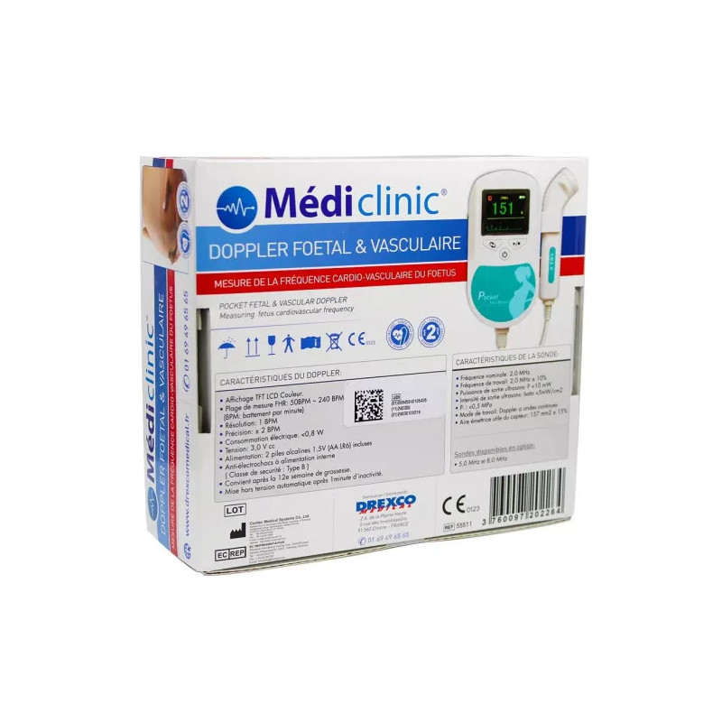 Doppler foetal Mediclinic écran LCD couleur autonome
