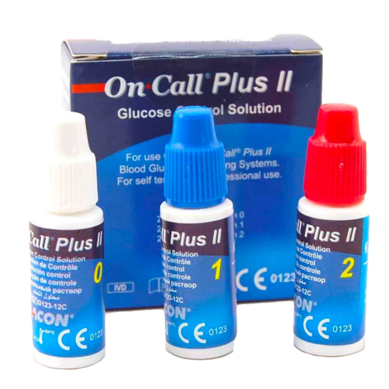 On Call Plus II solution de contrôle kit 3 flacons