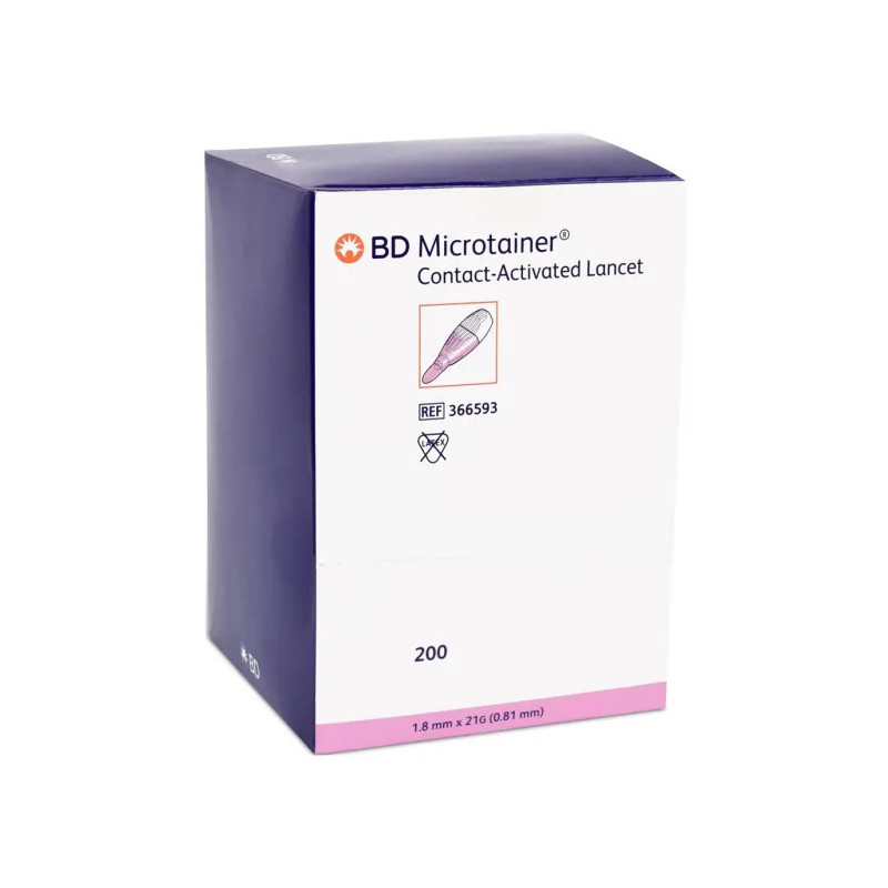 Lancettes BD Microtainer Contact 21G auto-rétractables x200