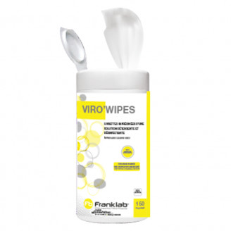 Lingettes nettoyantes/ désinfectantes. VIRO'WIPES virucides/sporicides des DM 150fts de130x200mm