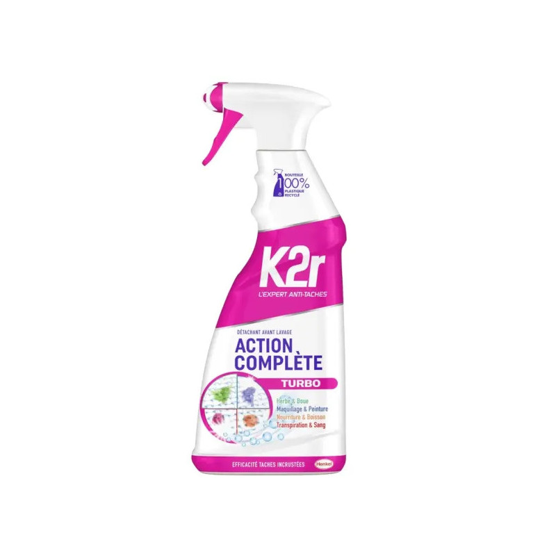 Spray détachant textile K2R Action Complète 750 ml Spray détachant textile K2R Action Complète 750 ml