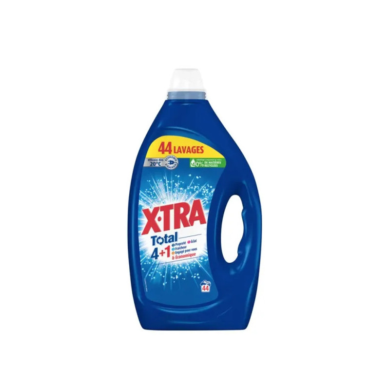 Lessive liquide X-TRA Total 4en1 1,98 L 44 lavages tous textiles Lessive liquide X-TRA Total 4en1 1,98 L 44 lavages tous textiles
