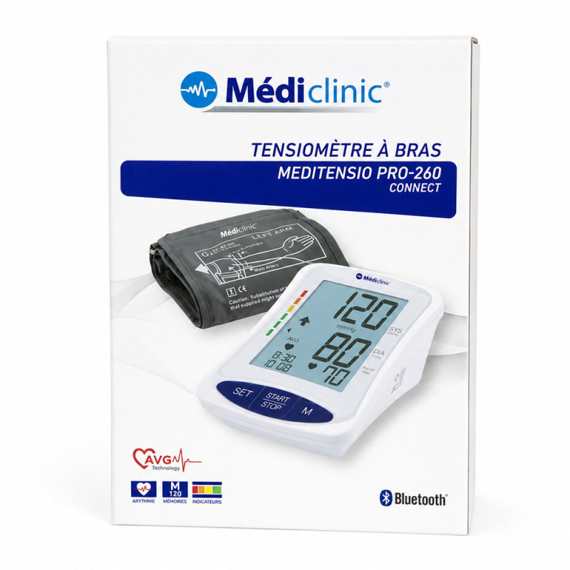 Tensiomètre bras Bluetooth Meditensio Pro-260 Connect Tensiomètre bras Bluetooth Meditensio Pro-260 Connect