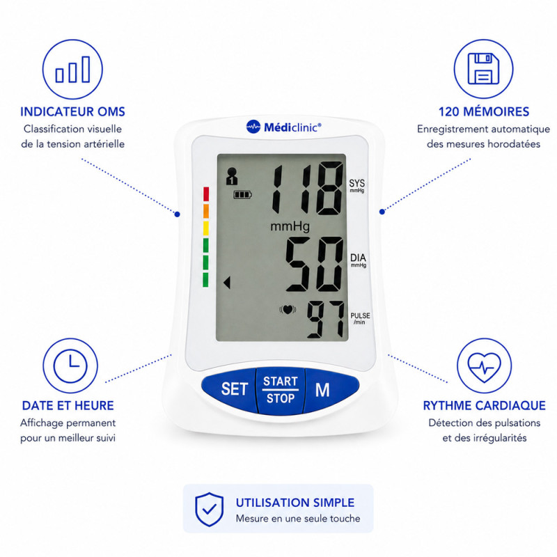 Tensiomètre bras Bluetooth Meditensio Pro-260 Connect Tensiomètre bras Bluetooth Meditensio Pro-260 Connect