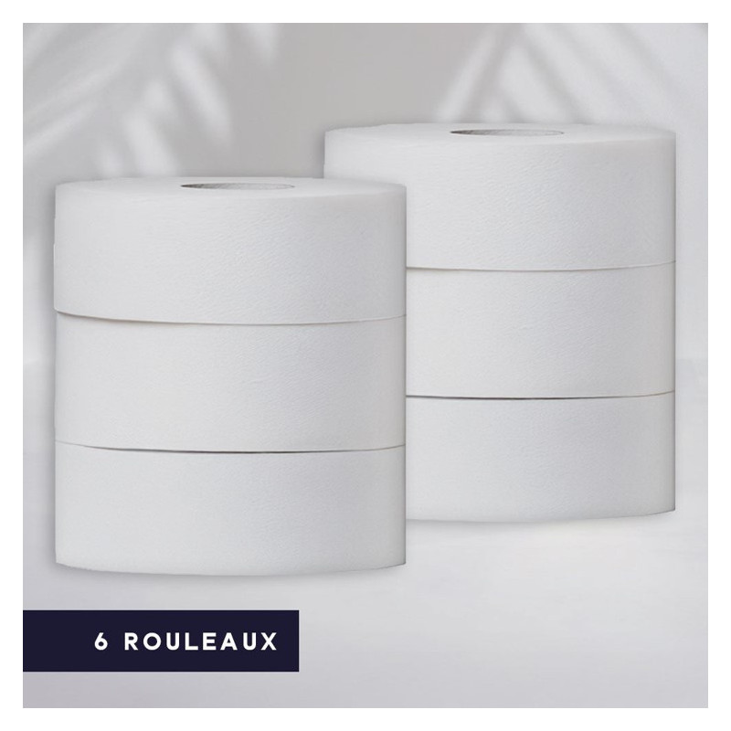 Papier toilette maxi jumbo 350 m 2 plis, x6 Papier toilette maxi jumbo 350 m 2 plis, x6