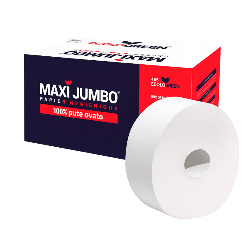 Papier toilette maxi jumbo 350 m 2 plis, x6 Papier toilette maxi jumbo 350 m 2 plis, x6