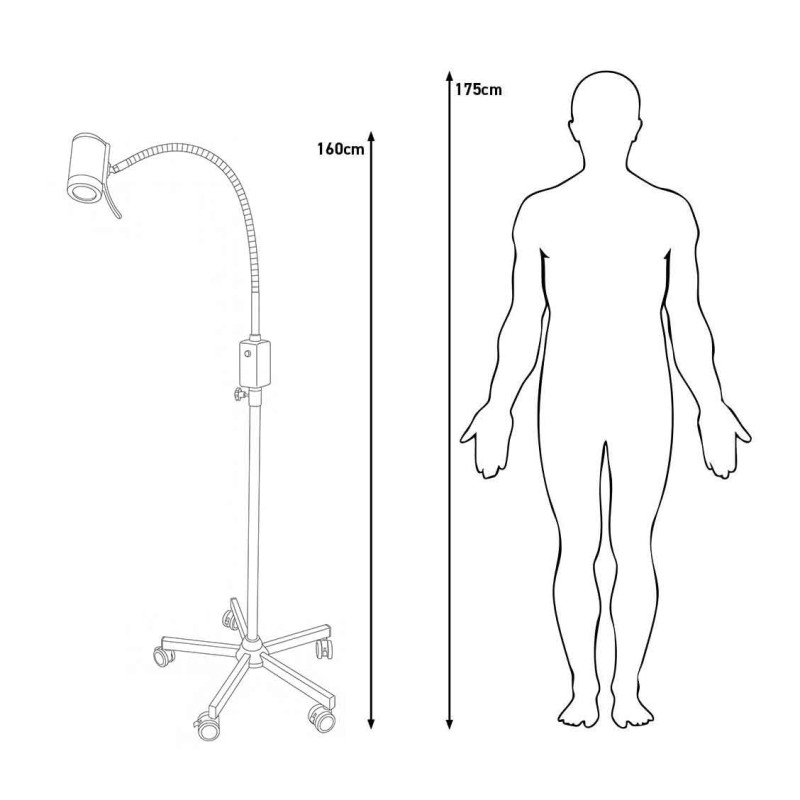 Lampe d'examen LED 6W MEDICLINIC variateur digital sur pied Lampe d'examen LED 6W MEDICLINIC variateur digital sur pied
